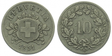 10 Rappen 1851 BB